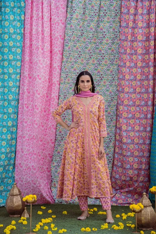 Pink Kalidar Set - Indiakreations