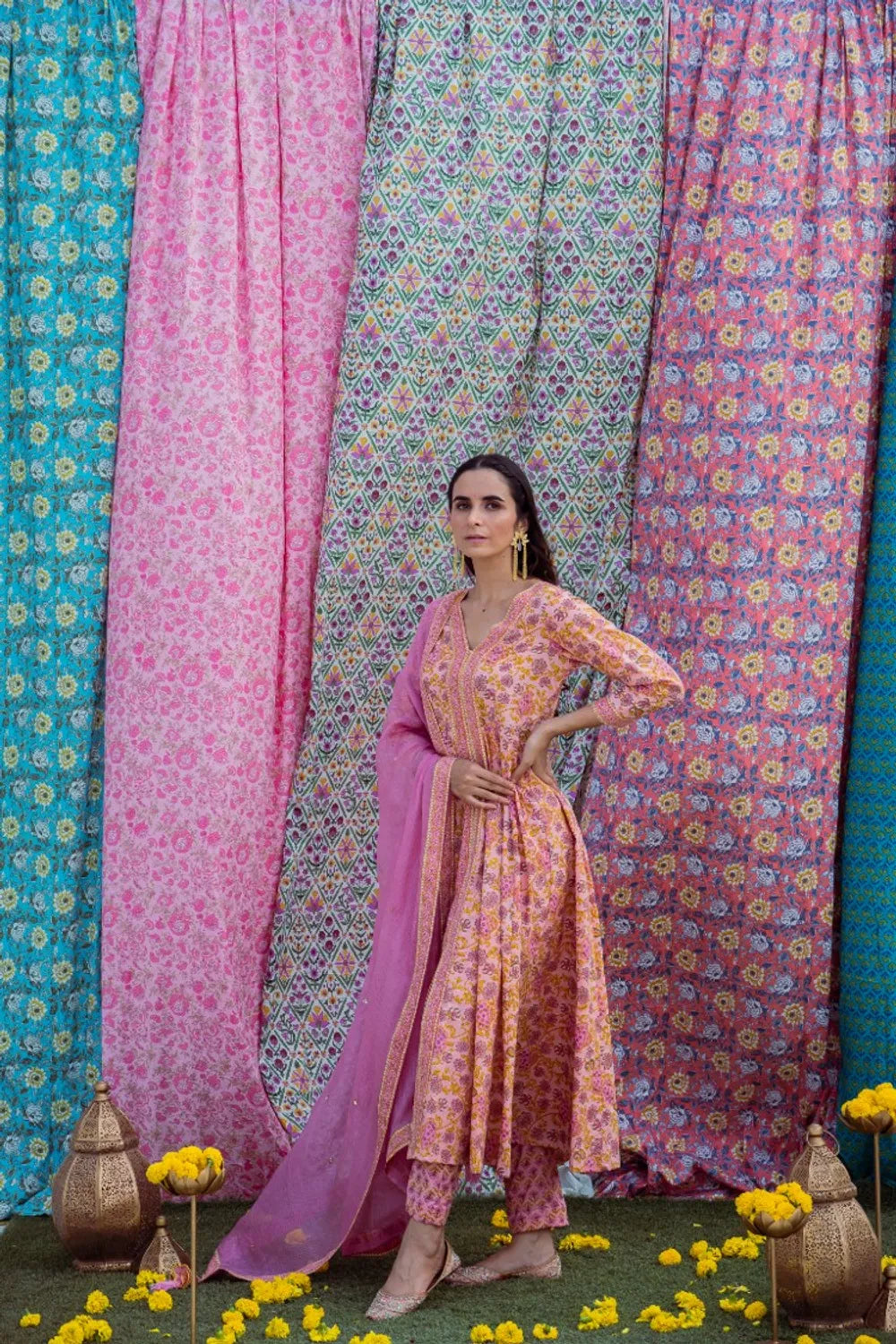 Pink Kalidar Set - Indiakreations