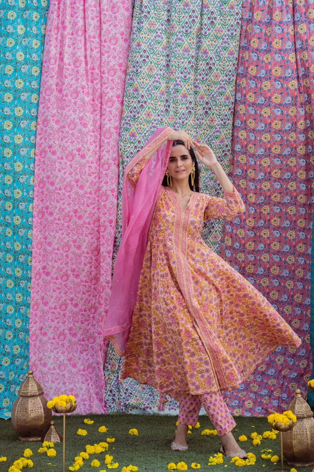 Pink Kalidar Set - Indiakreations