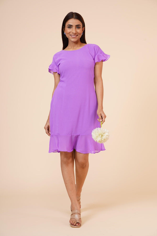 Women's Mauve Midi Casual Dress - MIRACOLOS by Ruchi - Indiakreations