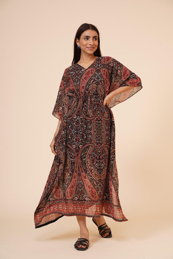 Women's Casual Printed Kaftan With Adjustable String And Inner - MIRACOLOS by Ruchi - Indiakreations