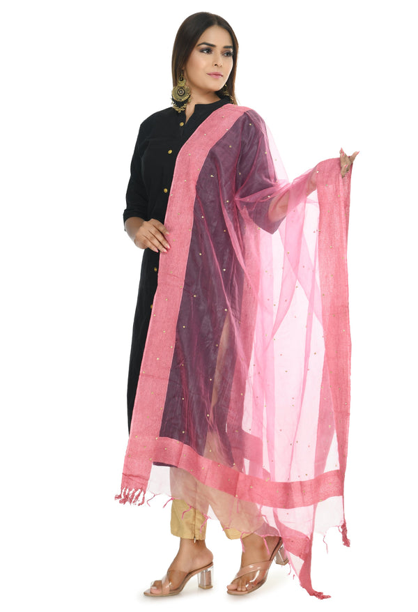 Women's Pink Color Stone Work Dupatta - Moeza