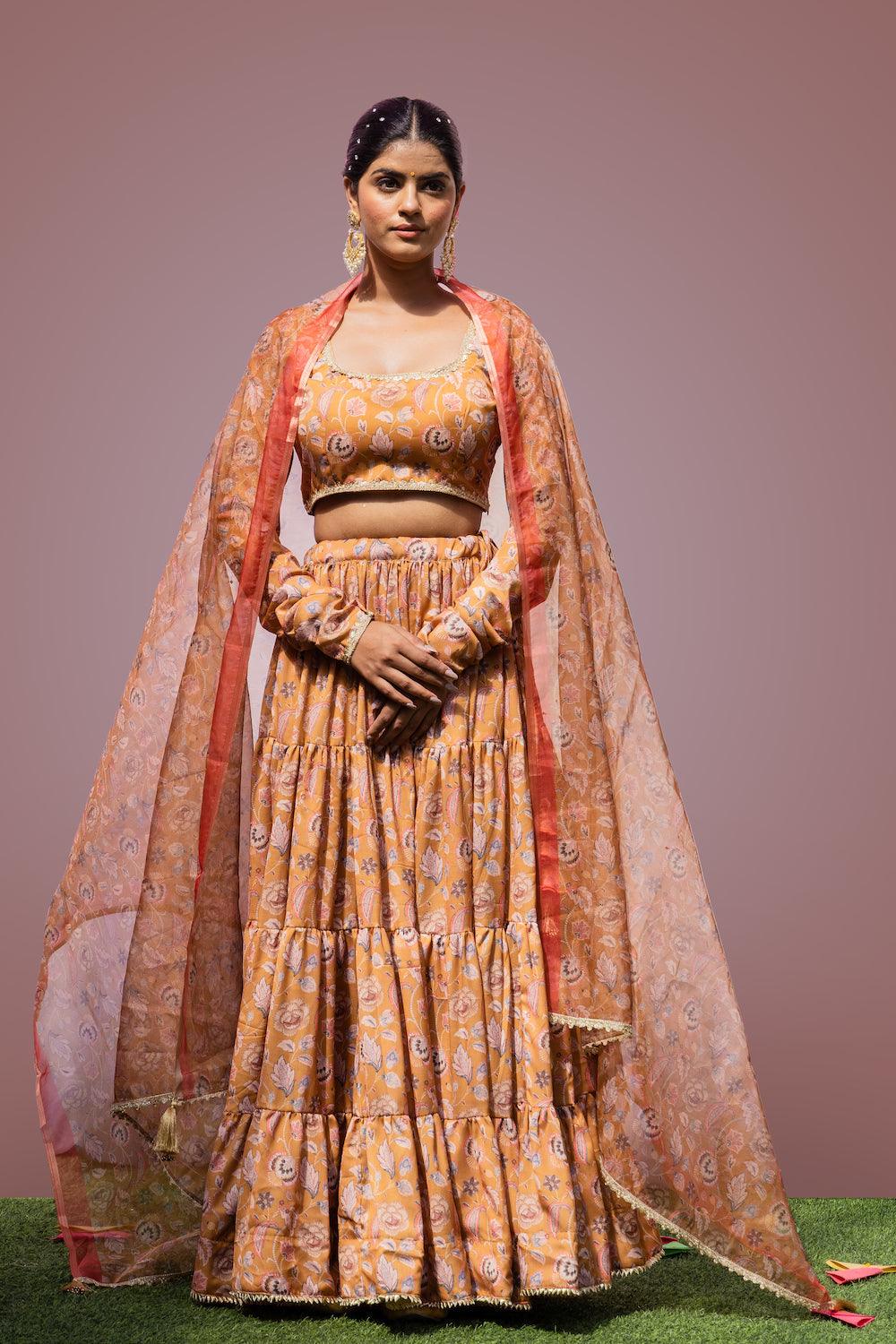 Mehfil Mustard Lehenga Set - Indiakreations