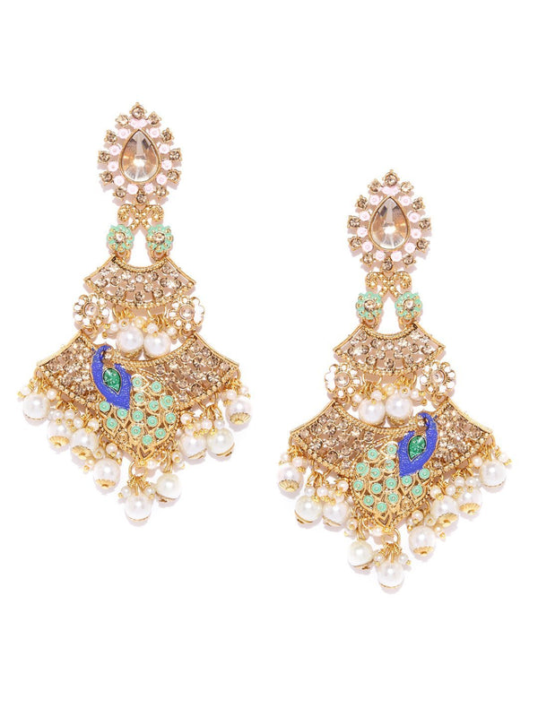 Women's Gold-Plated Pearls Studded Earrings - Priyaasi