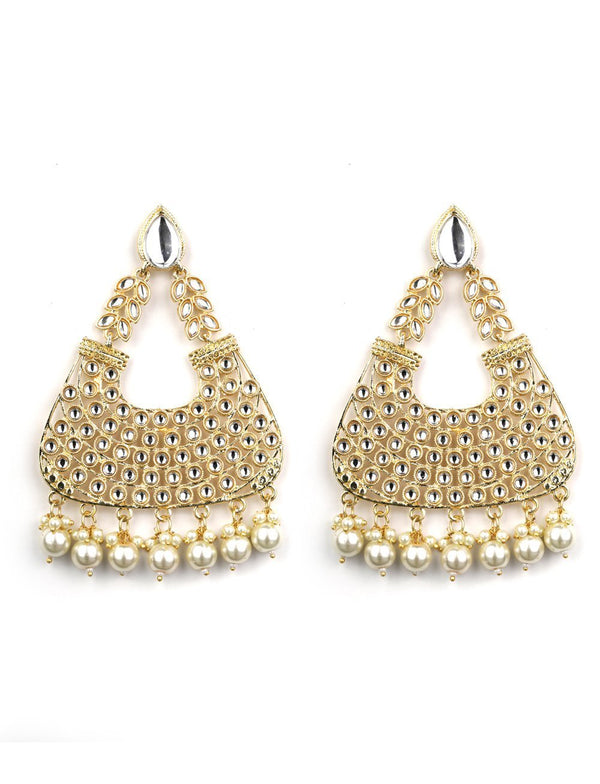 Women's Kundan Gold Plated Party Earrings - Priyaasi