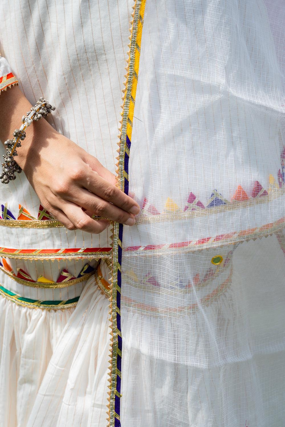 Mehfil White Gharara Set - Indiakreations