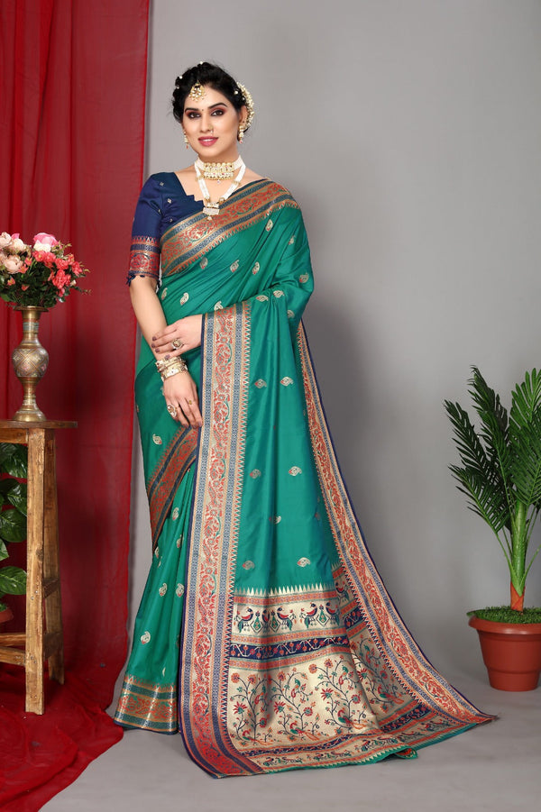 Women's Green Designer Saree Collection - Dwija Fashion