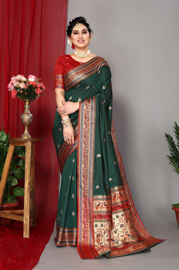 Women's Green Designer Saree Collection - Dwija Fashion