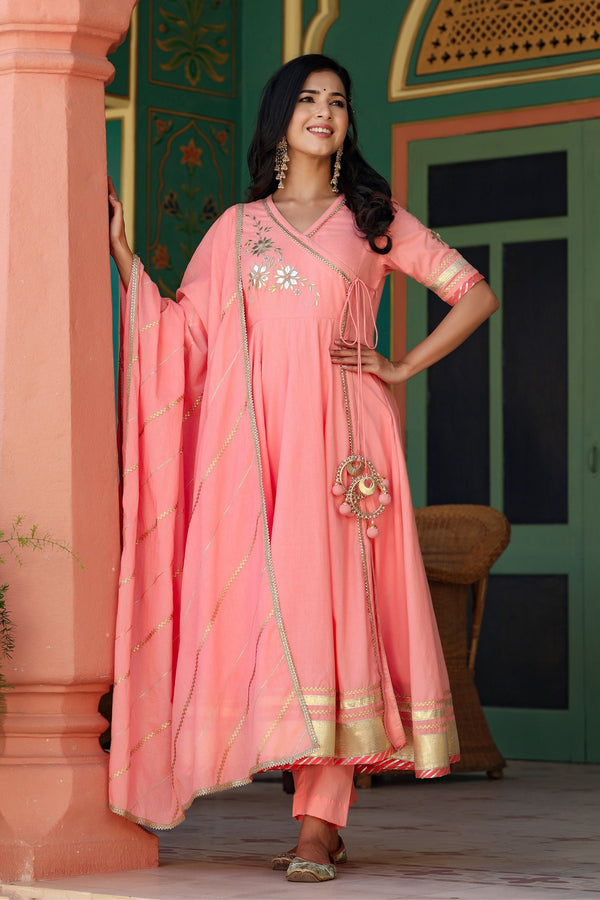 Women's Raas Angrakha Anarkali Suit Set-Gillori