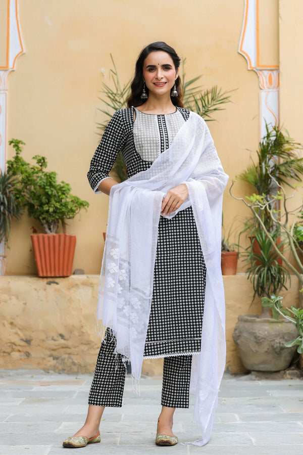 Women's Kaajal Cotton Suit Set-Gillori