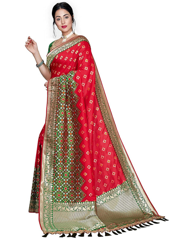 Women's Red Designer Saree Collection - Dwija Fashion