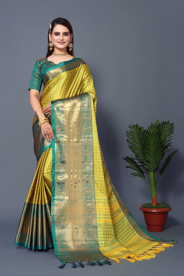 Women's Sea Green Chavi Silk Saree - Dwija Fashion