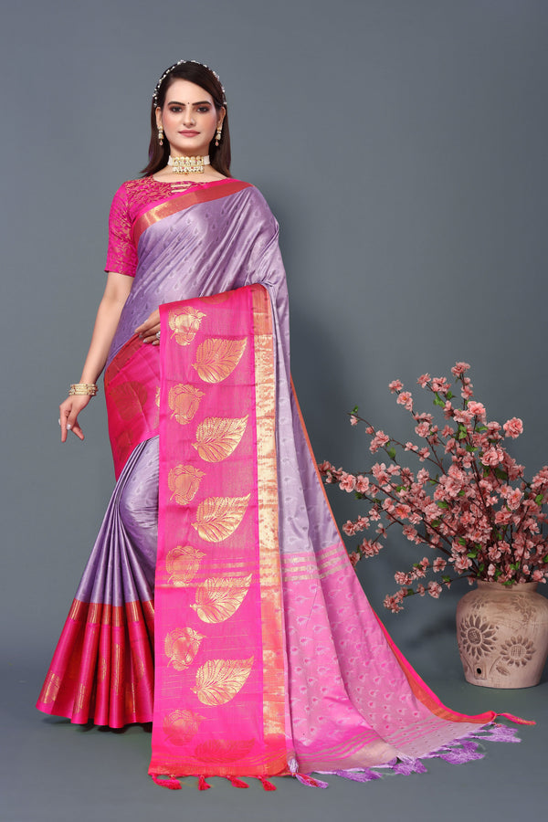 Women's Lovendar Kathan Silk Saree - Dwija Fashion