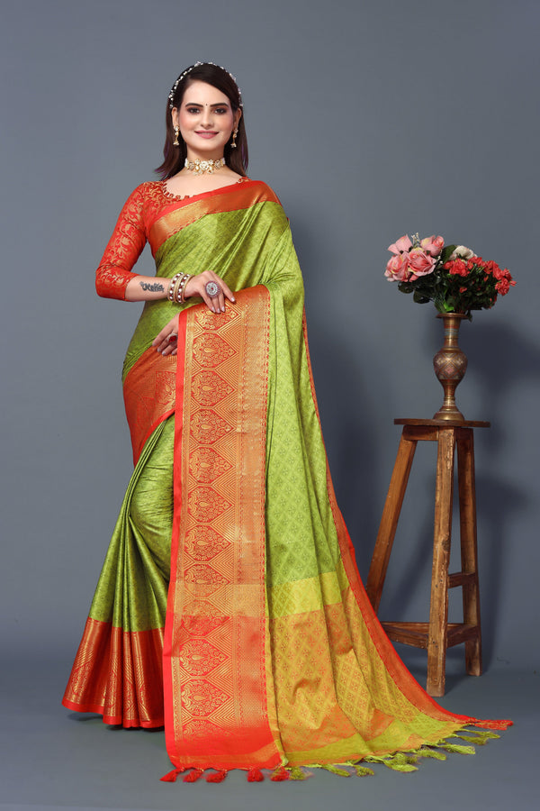 Women's Pear Smiya Silk Saree - Dwija Fashion