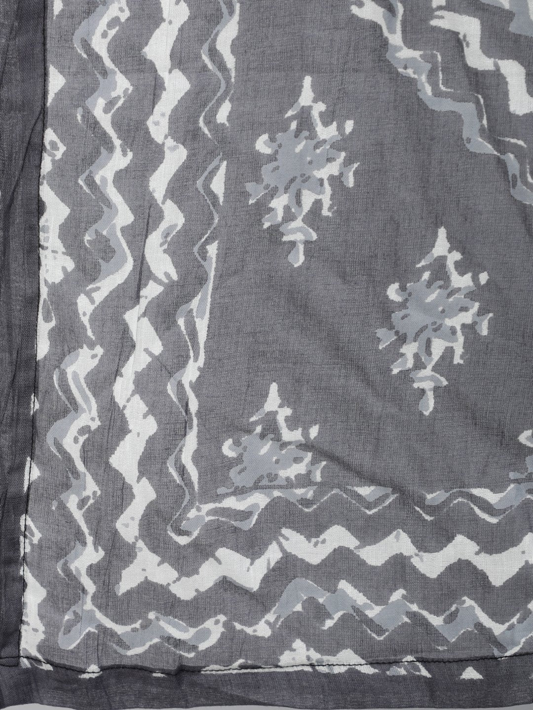 Women Grey Printed Kurta Set With Plazo & Dupatta | NOZ2TOZ - Made In INDIA.