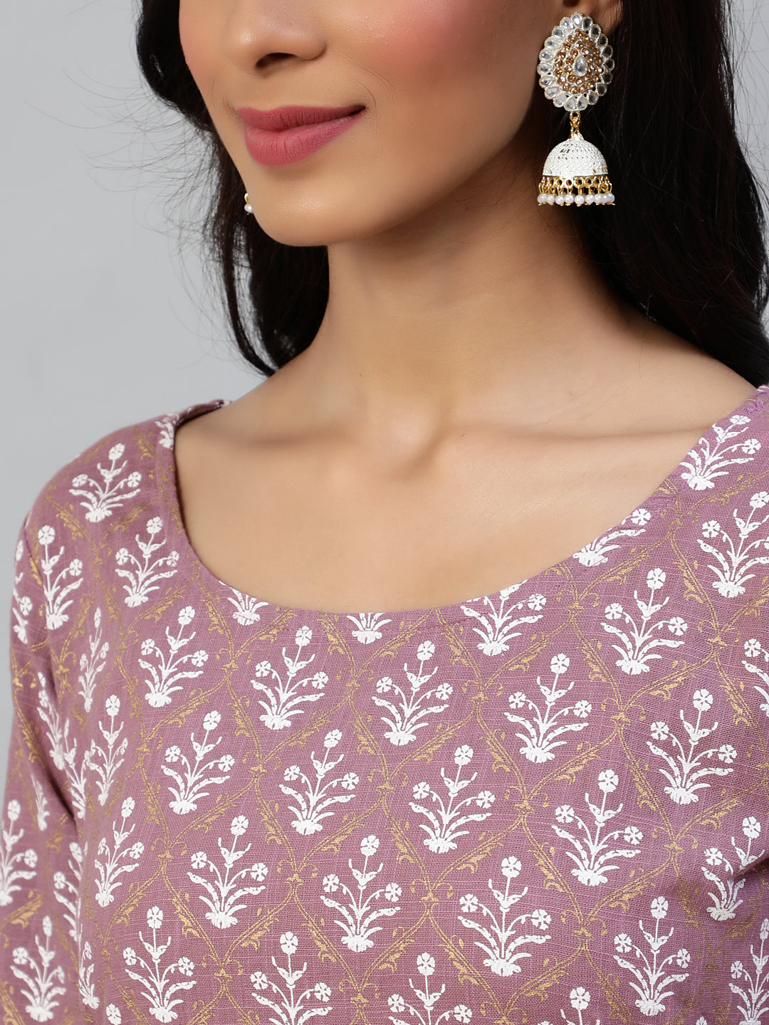 Women Pink Straight Kurta With Plazo & Sequened Dupatta | NOZ2TOZ - Made In INDIA.