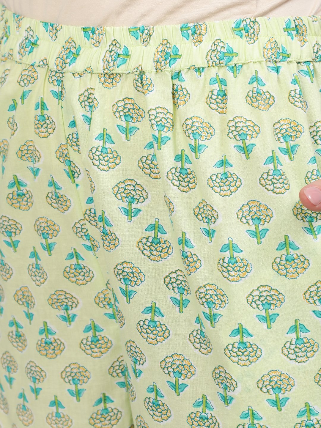 Women Green Floral Printed Straight Kurta With Plazo & Dupatta | NOZ2TOZ - Made In INDIA.