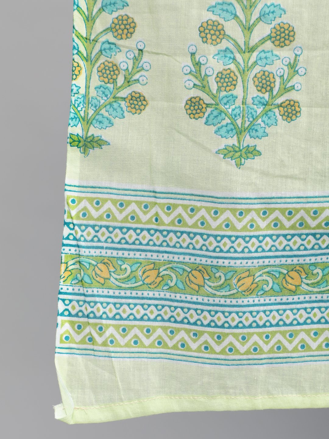 Women Green Floral Printed Straight Kurta With Plazo & Dupatta | NOZ2TOZ - Made In INDIA.