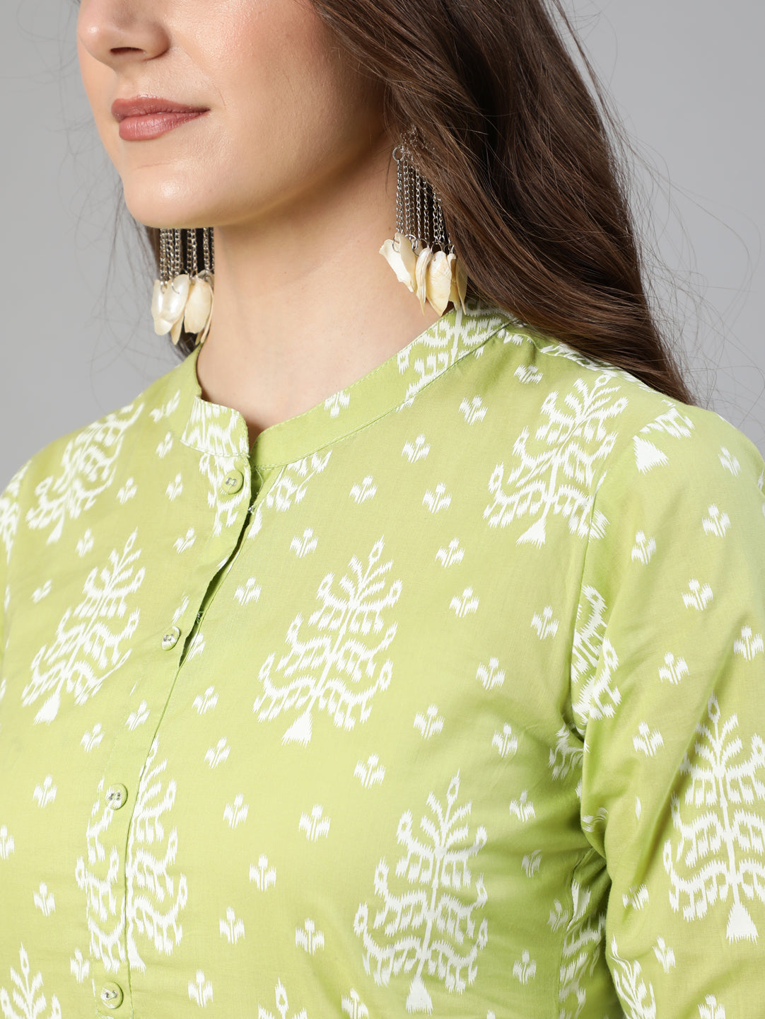 Women Green Ethnic Printed Straight Kurta With Palazzo And Dupatta | NOZ2TOZ - Made In INDIA.