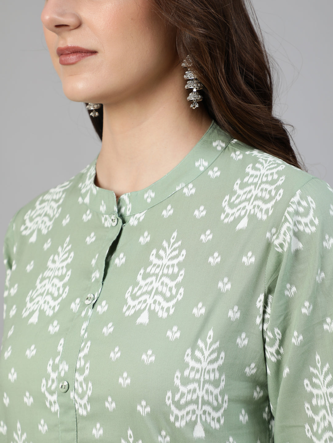 Women Olive Green Ethnic Printed Kurta And Palazzo With Dupatta | NOZ2TOZ - Made In INDIA.