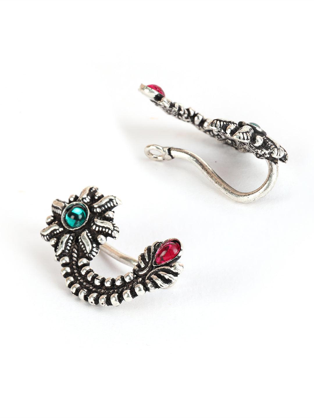 Women's Oxidized Silver-Plated NosePin - Jazz and Sizzle - Indiakreations