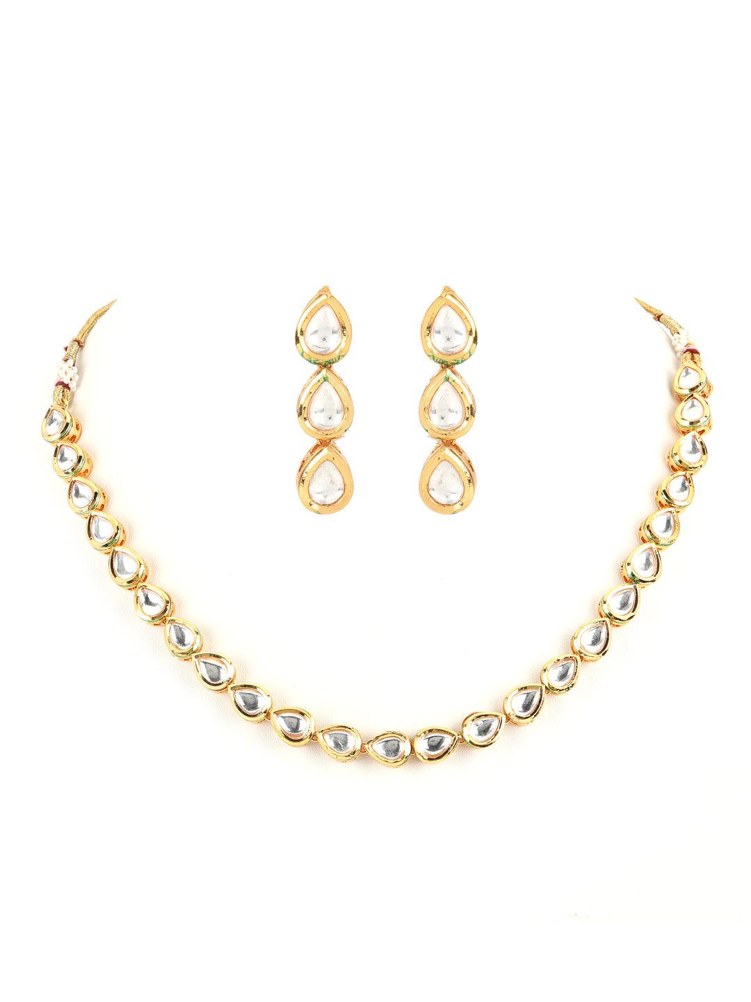 Women's Kundan Gold Plated Jewellery Set - Jazz and Sizzle - Indiakreations