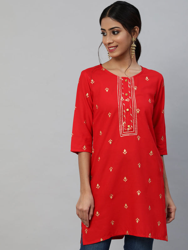 Women Red Short Kurti by Anubhutee (1 Pc Set)