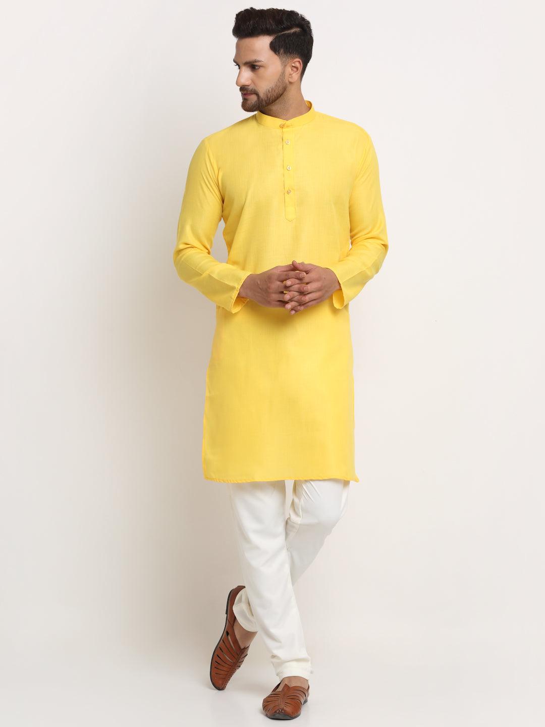 Men's Cotton Blend Kurta Pajama Set - Freestyle Fashion - Indiakreations