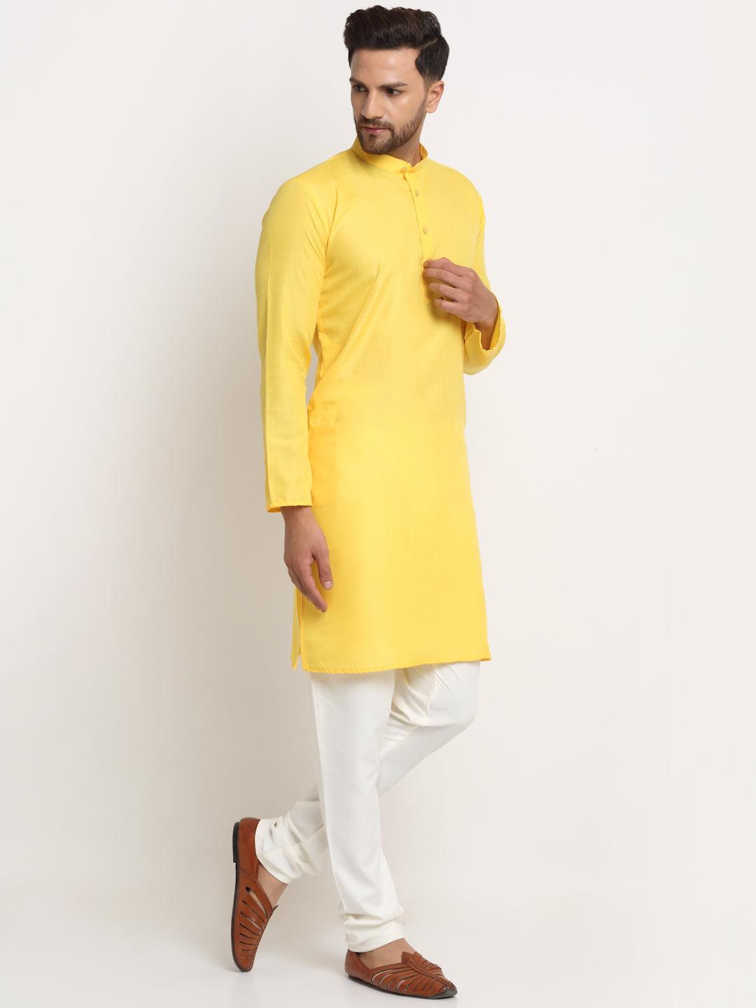 Men's Cotton Blend Kurta Pajama Set - Freestyle Fashion - Indiakreations