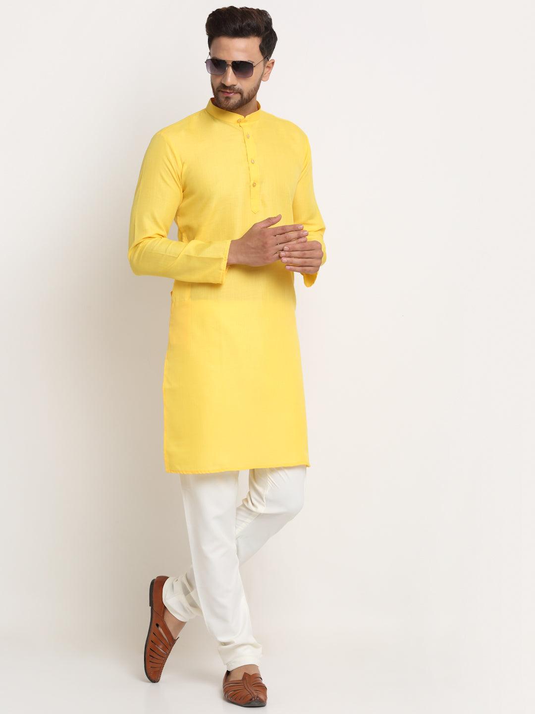 Men's Cotton Blend Kurta Pajama Set - Freestyle Fashion - Indiakreations