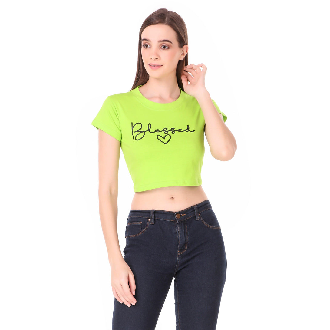 Women Green Crop Top - NOZ2TOZ - Indiakreations