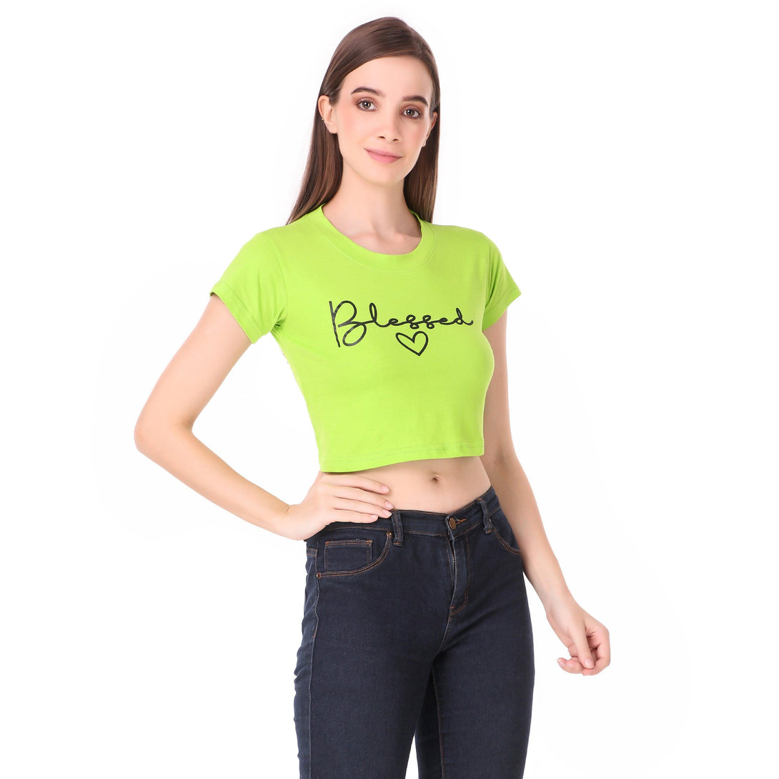 Women Green Crop Top - NOZ2TOZ - Indiakreations