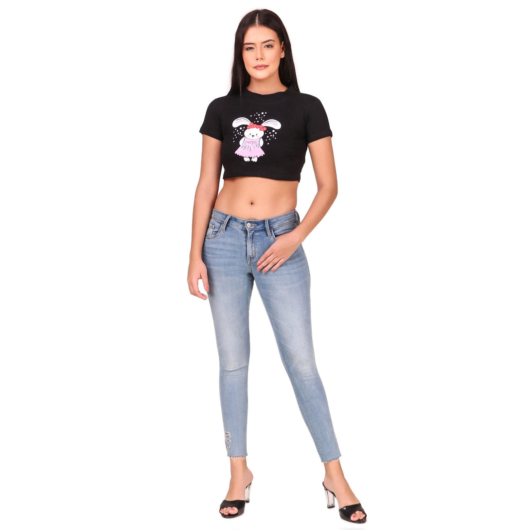 Women Black Crop Top - NOZ2TOZ - Indiakreations