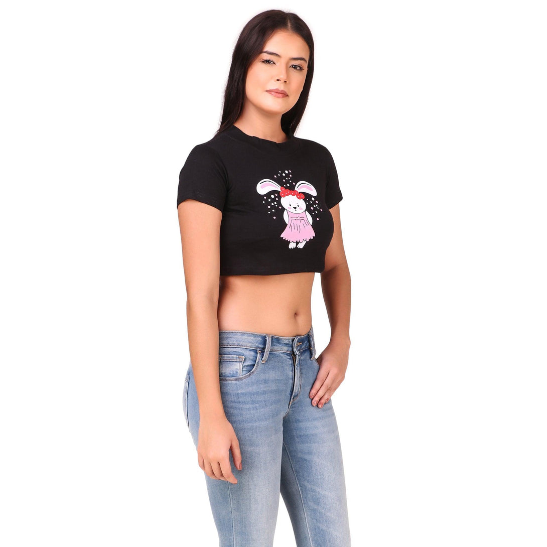 Women Black Crop Top - NOZ2TOZ - Indiakreations