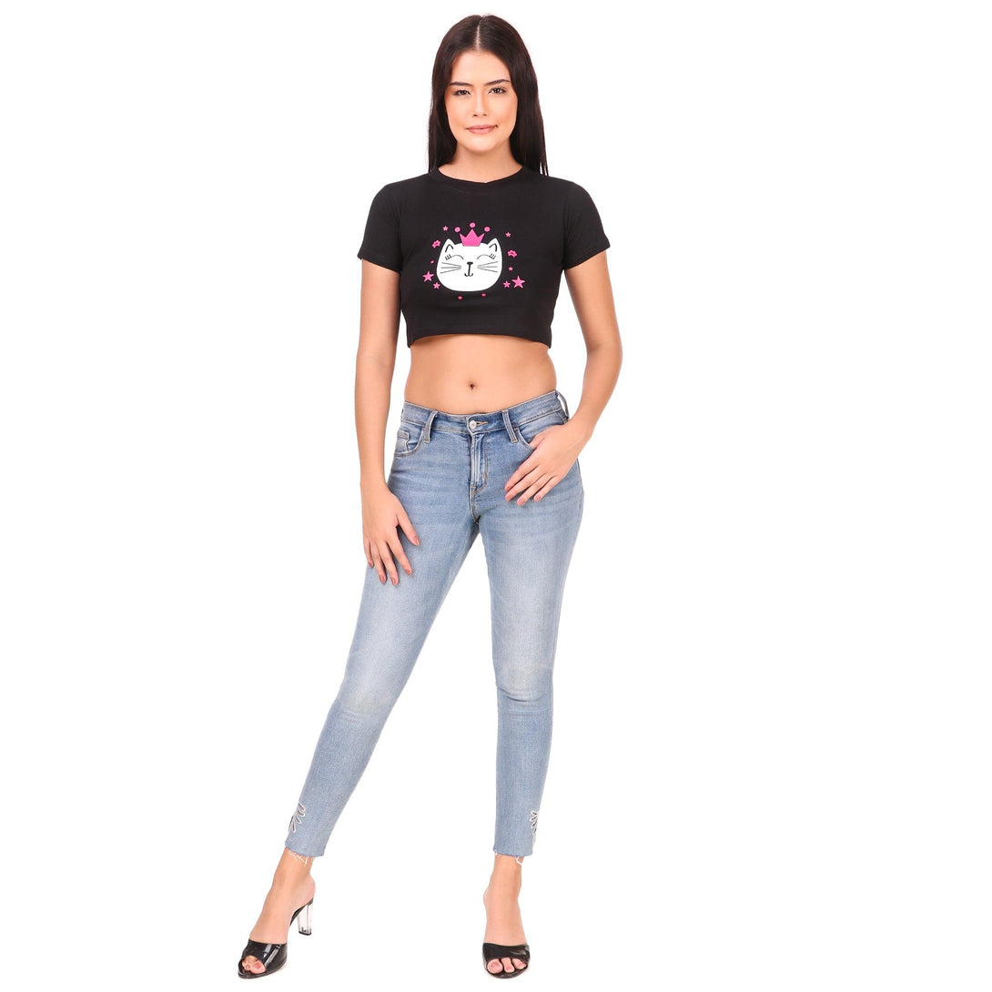 Women Black Crop Top - NOZ2TOZ - Indiakreations