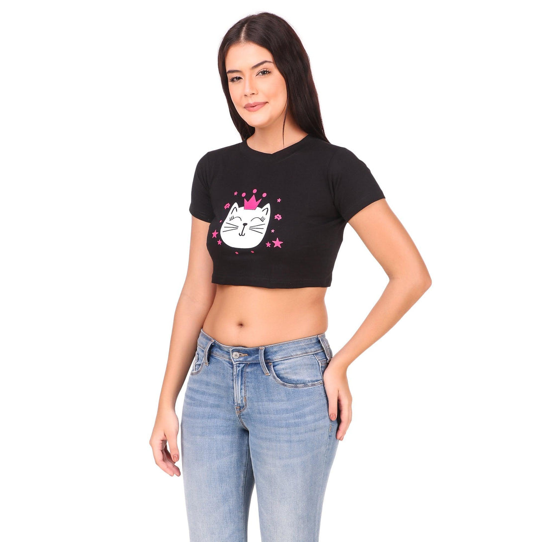 Women Black Crop Top - NOZ2TOZ - Indiakreations