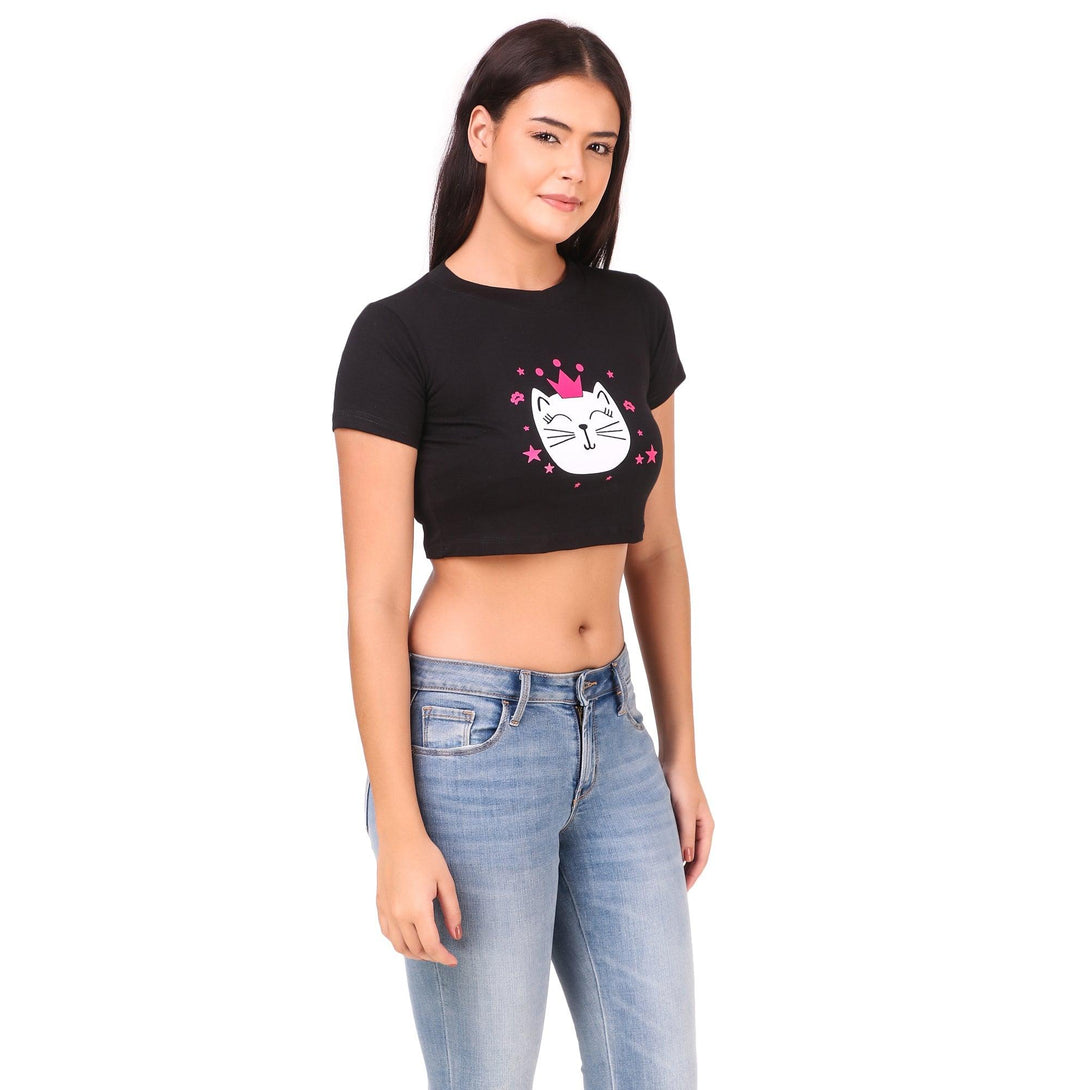 Women Black Crop Top - NOZ2TOZ - Indiakreations