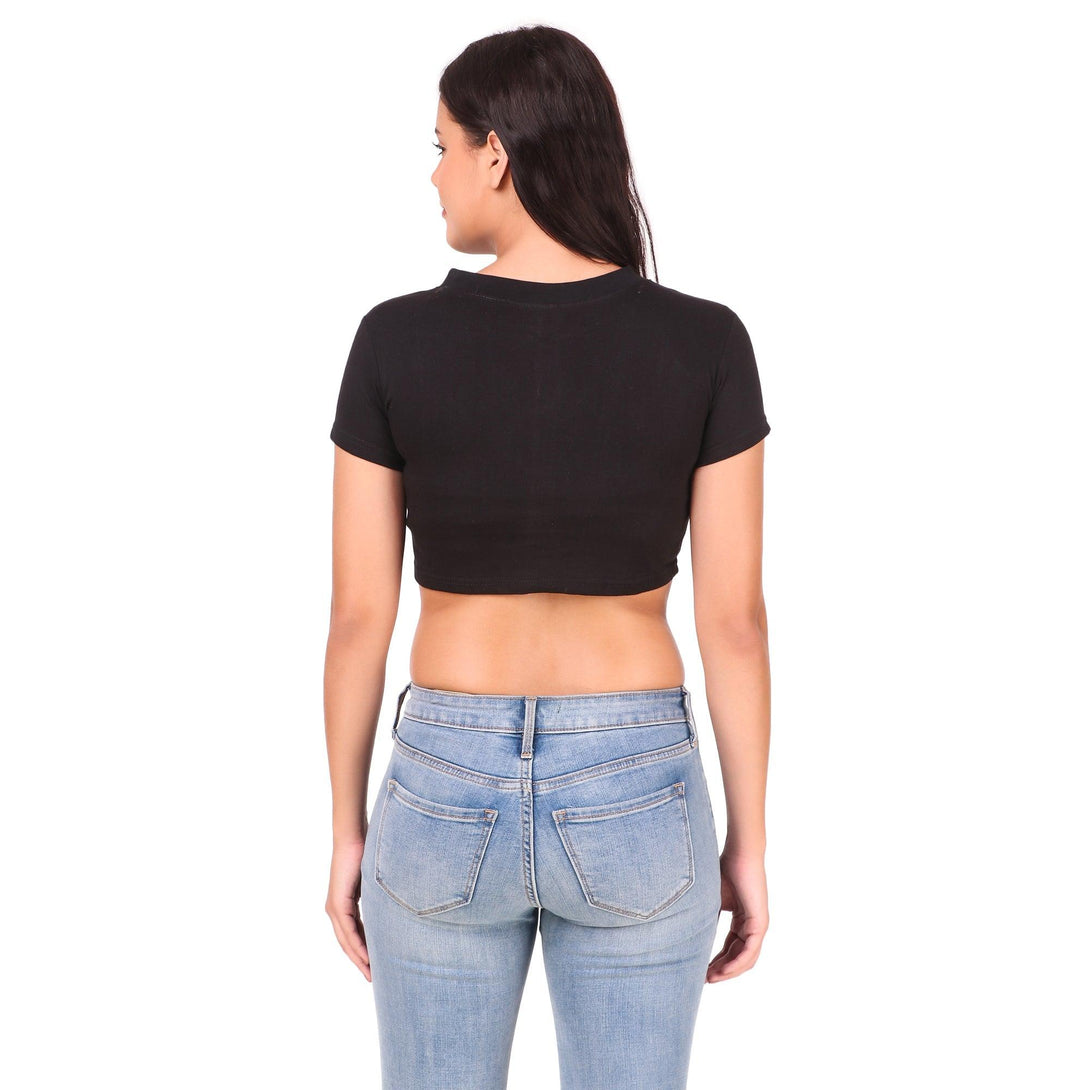 Women Black Crop Top - NOZ2TOZ - Indiakreations