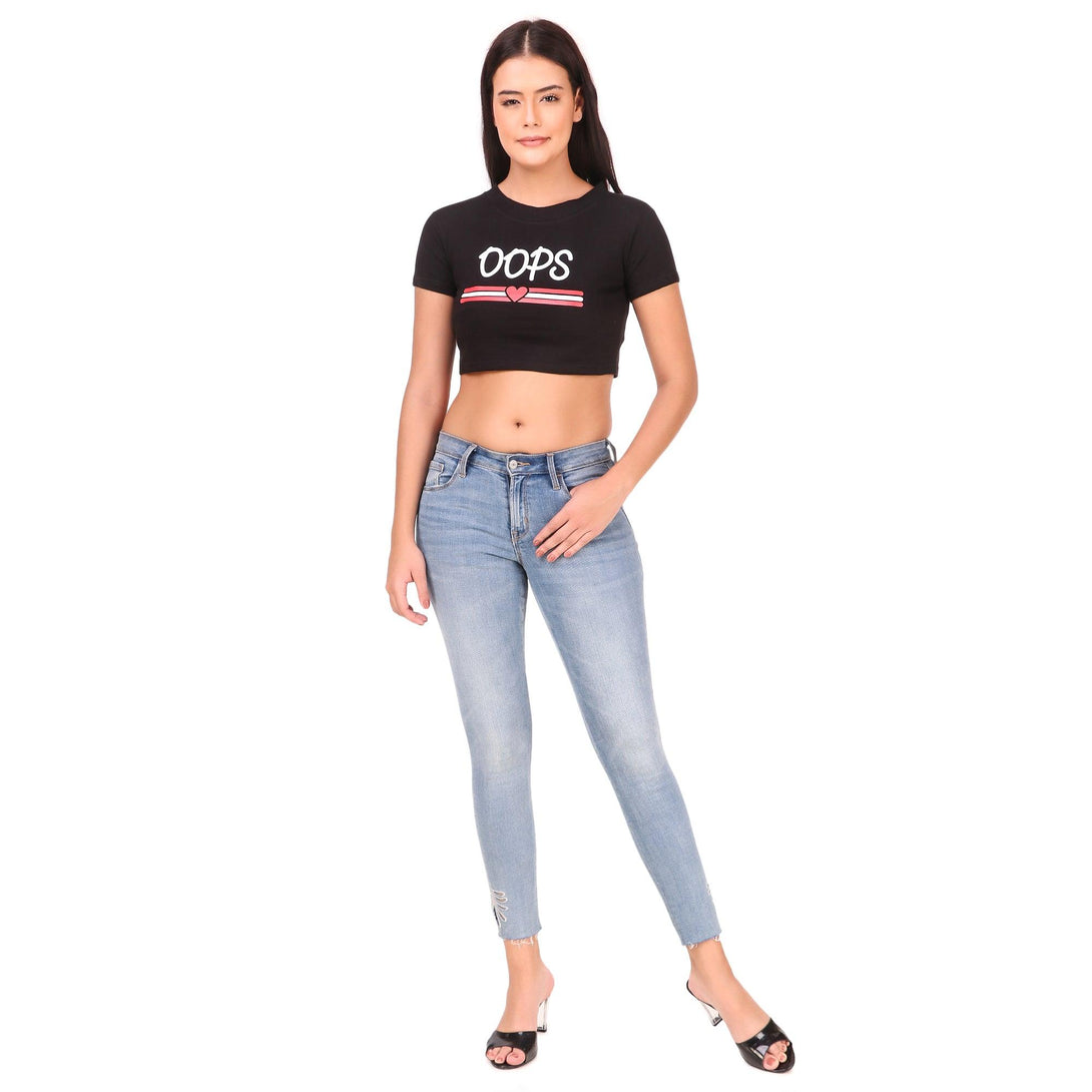 Women Black Crop Top - NOZ2TOZ - Indiakreations