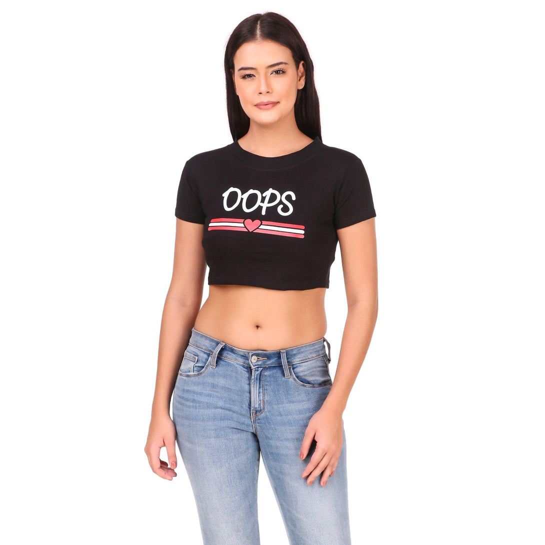 Women Black Crop Top - NOZ2TOZ - Indiakreations