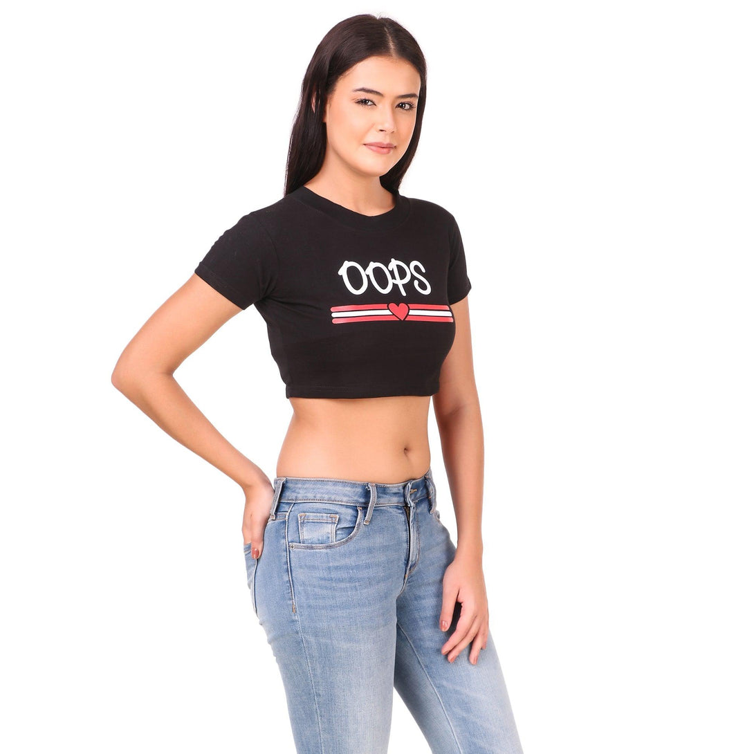 Women Black Crop Top - NOZ2TOZ - Indiakreations