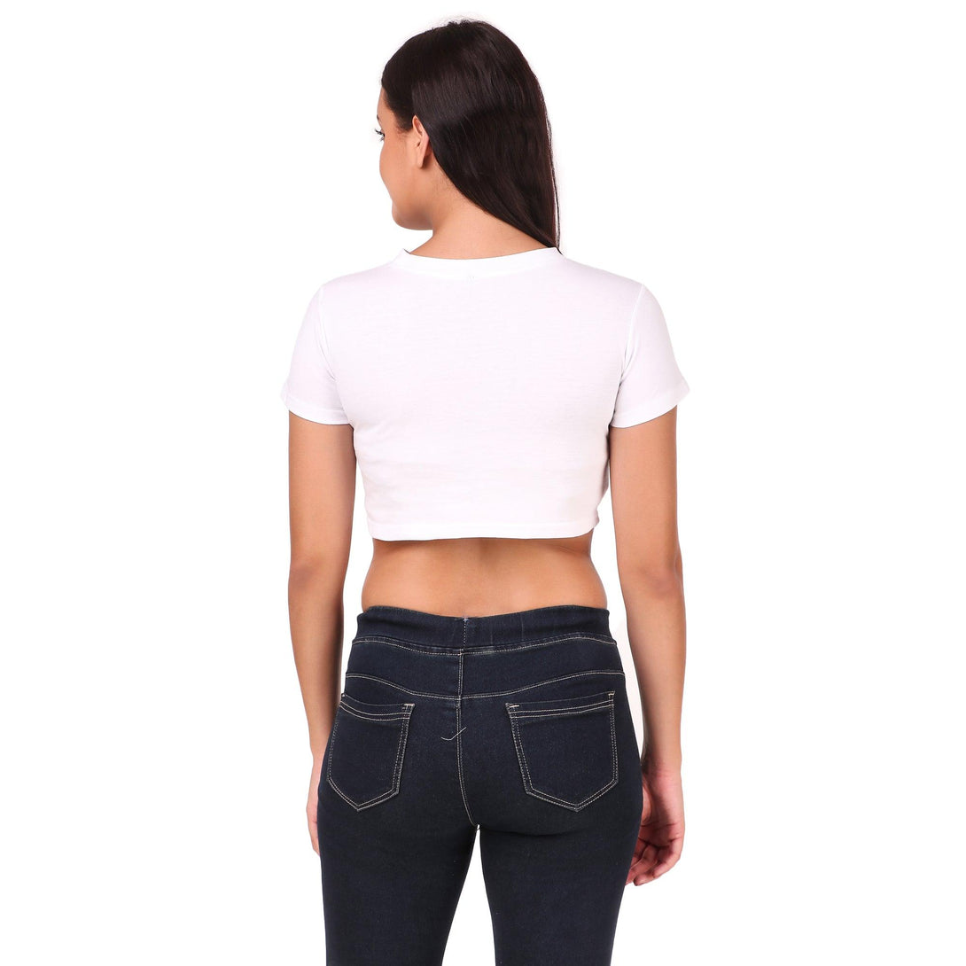 Women White Crop Top - NOZ2TOZ - Indiakreations