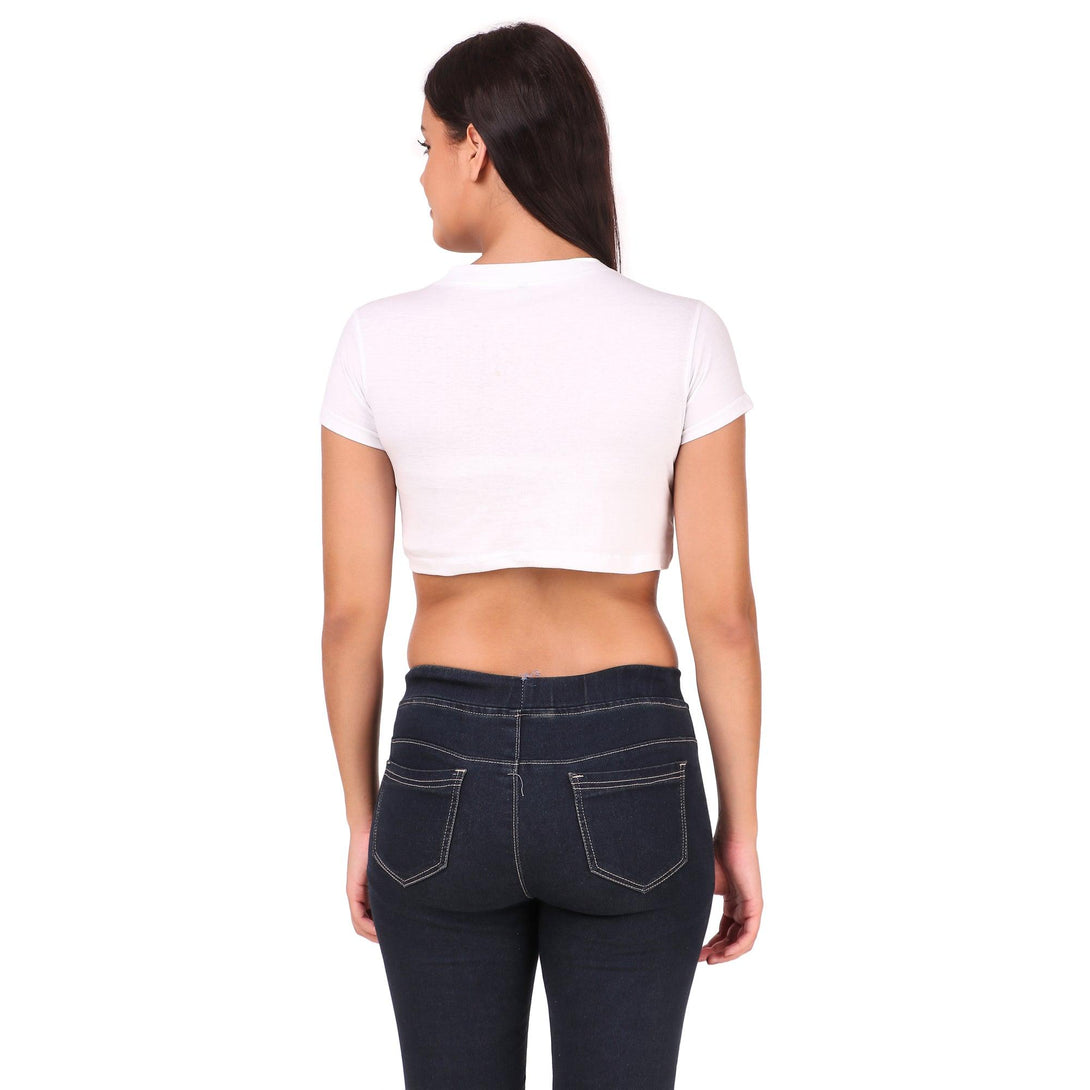 Women White Crop Top - NOZ2TOZ - Indiakreations