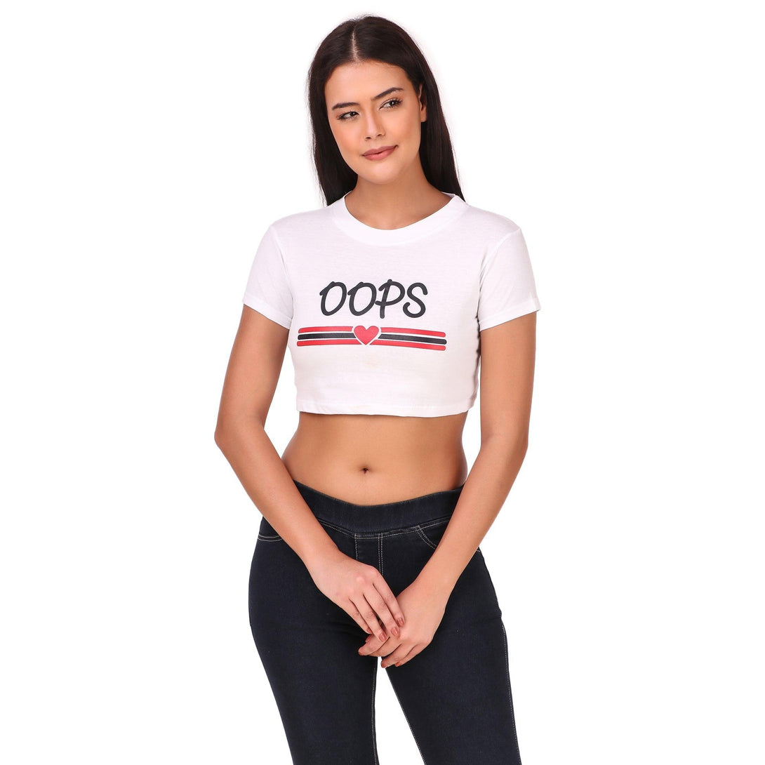 Women White Crop Top - NOZ2TOZ - Indiakreations