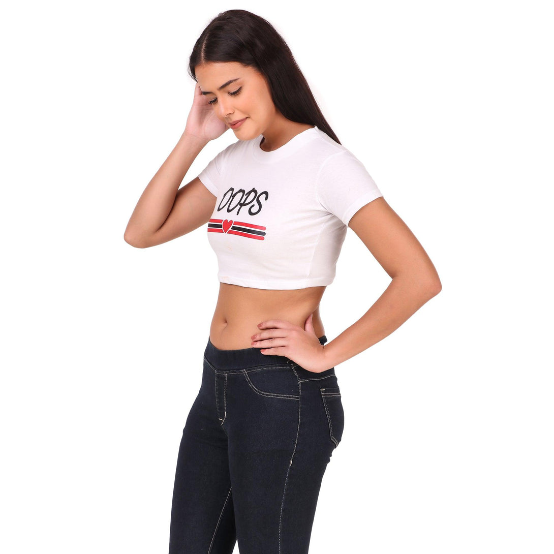 Women White Crop Top - NOZ2TOZ - Indiakreations