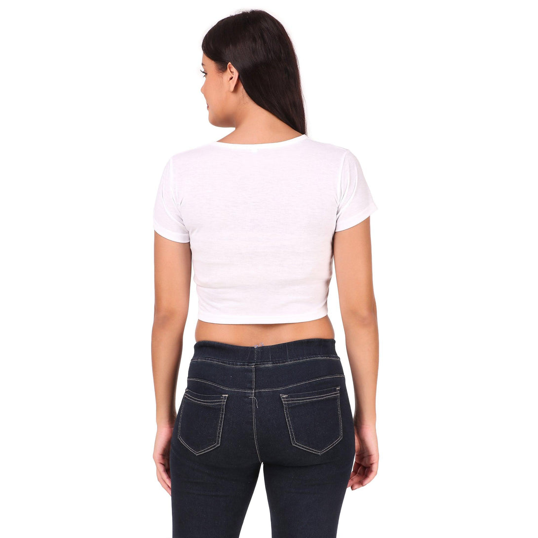 Women White Crop Top - NOZ2TOZ - Indiakreations