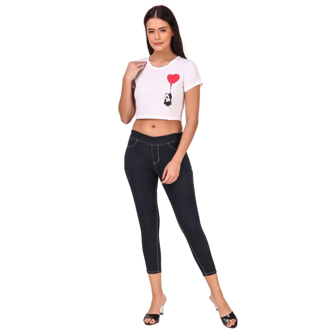 Women White Crop Top - NOZ2TOZ - Indiakreations