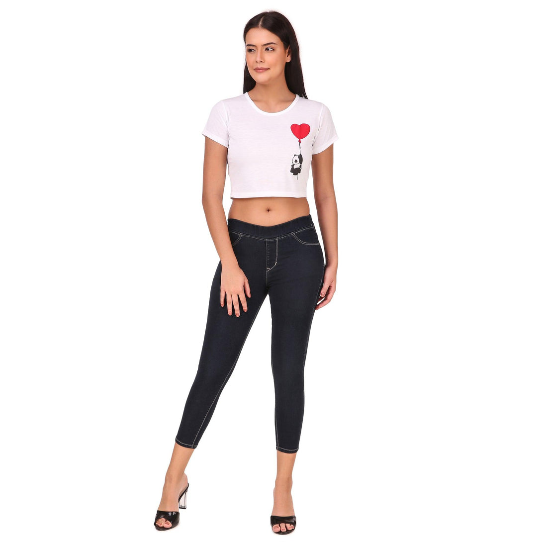 Women White Crop Top - NOZ2TOZ - Indiakreations