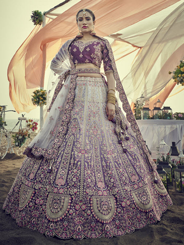 Magnificent Wine Color Velvet Base Lehenga Choli