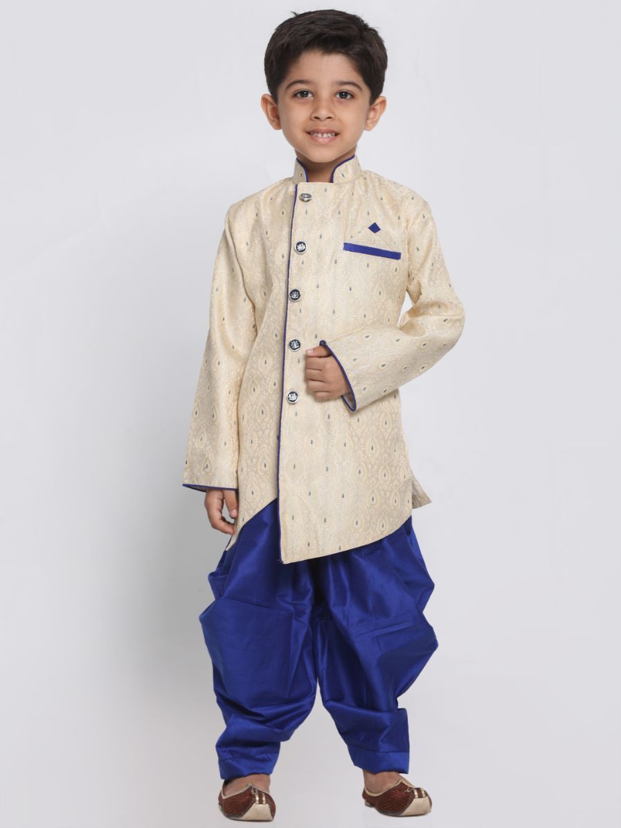 Cotton Silk Blend Dhoti Kurta Set for Boys - JBN Creation